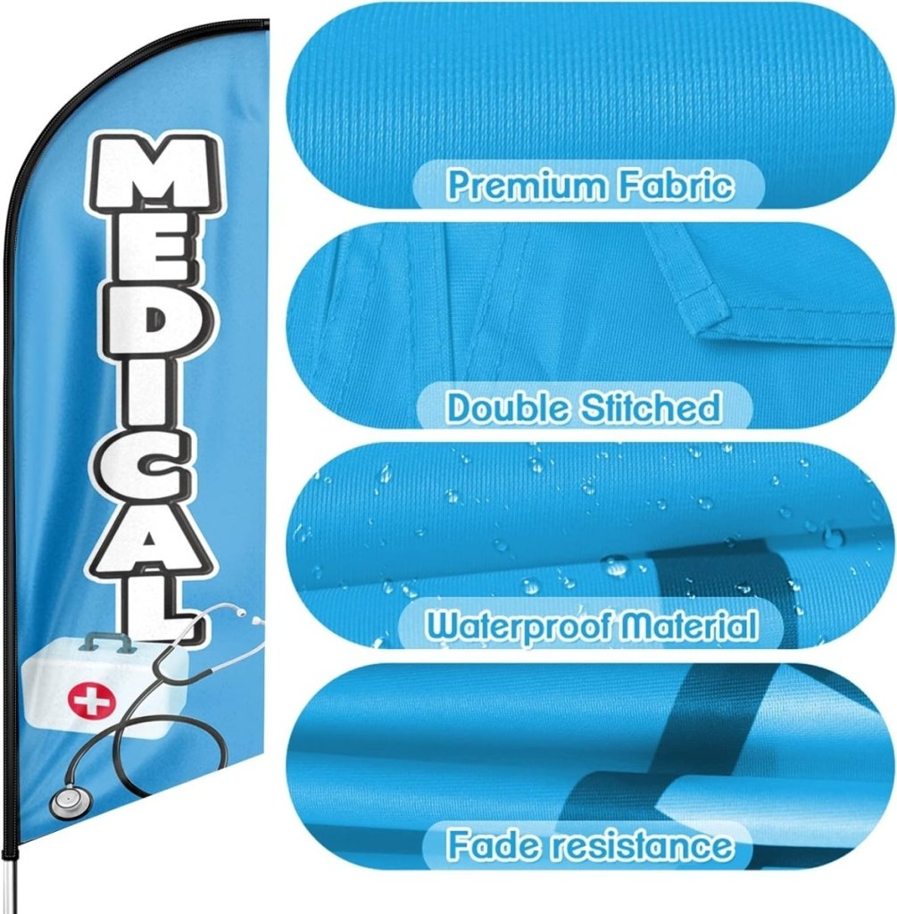 Medical Sign - 8ft Medical Feather Flag for Medical Business（Flagpole Not Included） - FSFlag