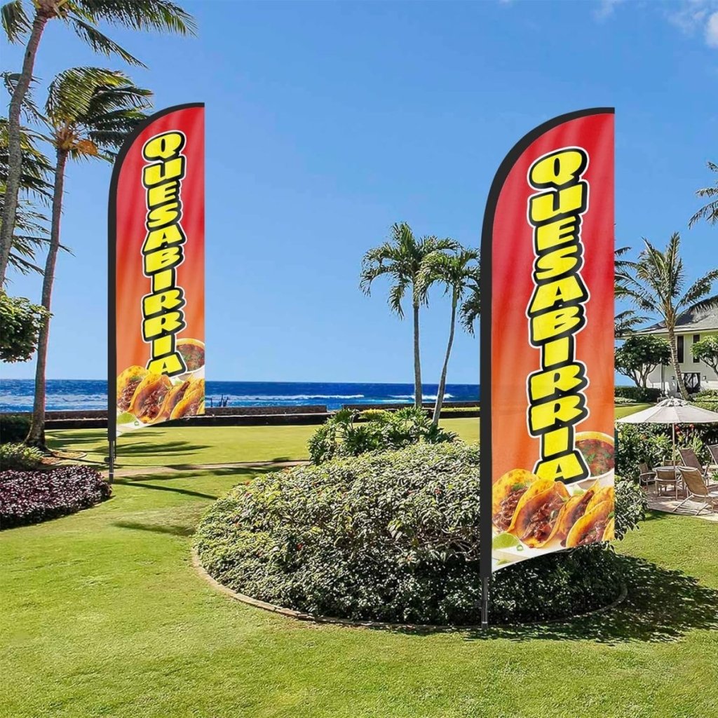Mexican Food banner - 8ft Quesabirria Feather Flag Kit with Pole and Stake - FSFlag