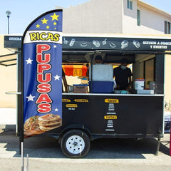 Mexican Food Banner - 8ft Ricas Pupusas Feather Flag!（Flagpole Not Included） - FSFlag