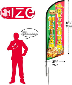 Mexican Food Flag - 8ft Mexican Restaurant Feather Flag!（Flagpole Not Included） - FSFlag