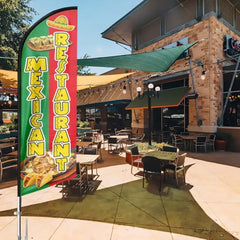 Mexican Food Flag - 8ft Mexican Restaurant Feather Flag!（Flagpole Not Included） - FSFlag
