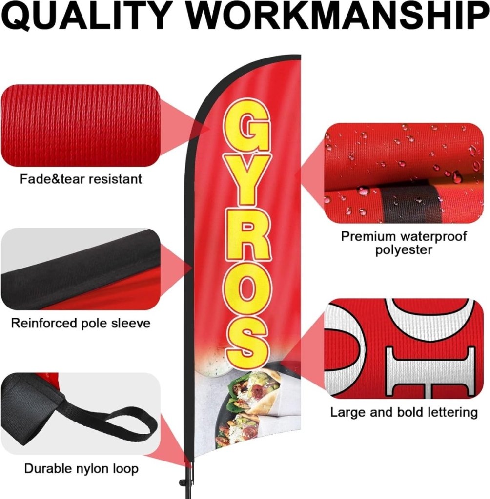 Mexican Restaurant Banner - 8ft Gyros Feather Flag Kit with Pole and Stake - FSFlag