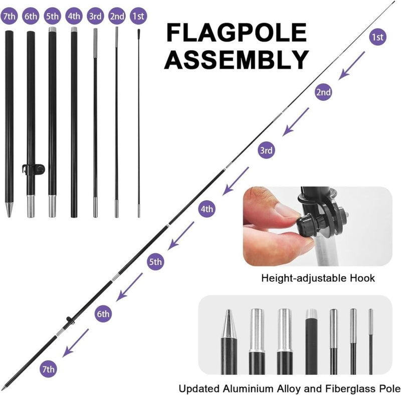 Nail Shop Sign - 8FT Nails Salon Feather Flag Set for Nails Salon Business - FSFlag