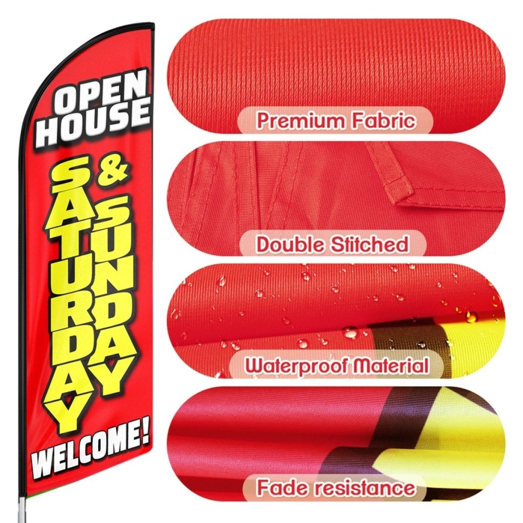 Open House Sign Feather Flag With Pole Kit - FSFlag