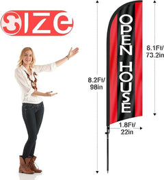 Open House Signs - 8Ft Black Swooper Flag Feather Flag Pole Kit - FSFlag