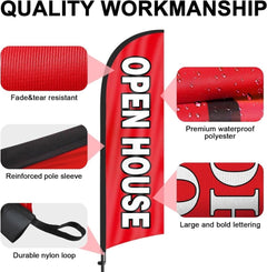 Open House Signs - FSFLAG Red Swooper Feather Flag Pole Kit - FSFlag