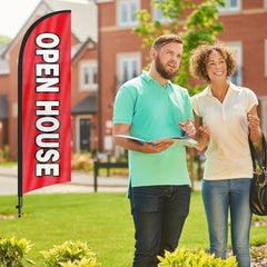 Open House Signs - FSFLAG Red Swooper Feather Flag Pole Kit - FSFlag