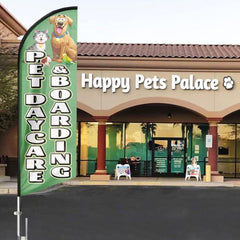 Pet Daycare & Boarding Feather Flag for Advertising (Flagpole Not Included) - FSFlag.