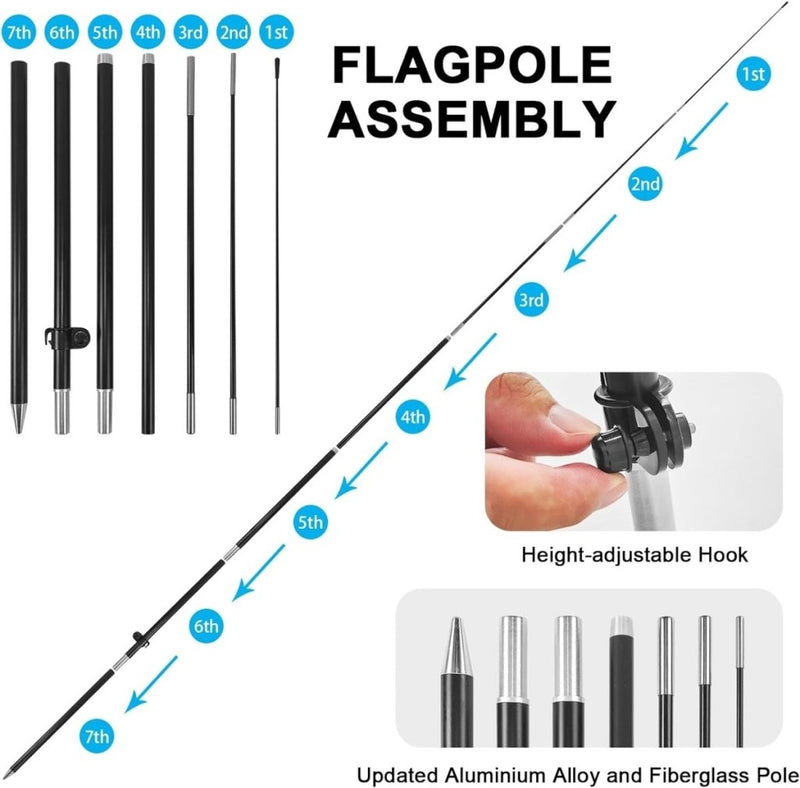 Pet Grooming Signs - 8ft Pet Grooming Feather Flag Pole Kit for Pet Grooming Business - FSFlag