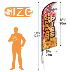 Pie Sign - 11ft Homemade Pies Swooper Flag Feather Flag Pole Kit - FSFlag