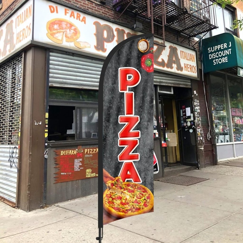 Pizza Flag Kit - 8ft Pizza Feather Flag Kit with Pole and Stake - FSFlag