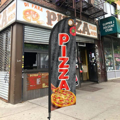 Pizza Flag Kit - 8ft Pizza Feather Flag Kit with Pole and Stake - FSFlag