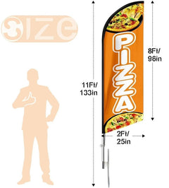 Pizza Sign - 11ft Pizza Swooper Flag Pizza Restaurant Feather Flag Pole Kit - FSFlag