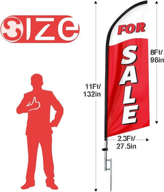 Real Estate For Sale Feather Flag: Advertising Banner with Pole Kit - FSFlag
