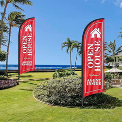 Real Estate Signs - Open House Feather Flag Kit - 8ft - FSFlag