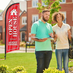 Real Estate Signs - Open House Feather Flag Kit - 8ft - FSFlag