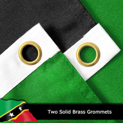 Saint Kitts and Nevis Flag for Outside, 400D Heavy Duty Polyester, Double - Sided Printing, Quadruple Stitched Fly Hem, Fade Resistant, 2 Brass Grommets