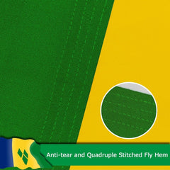 Saint Vincent and the Grenadines Vincentian Flag for Outside, 400D Heavy Duty Polyester, Double - Sided Printing, Quadruple Stitched Fly Hem, Fade Resistant, 2 Brass Grommets