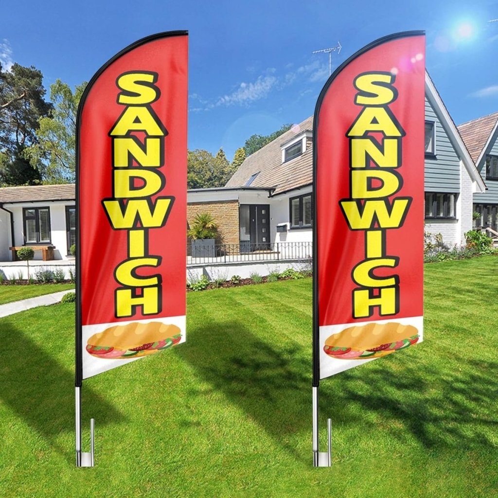 Sandwich Sign - 8ft Sandwich Feather Flag!（Flagpole Not Included） - FSFlag