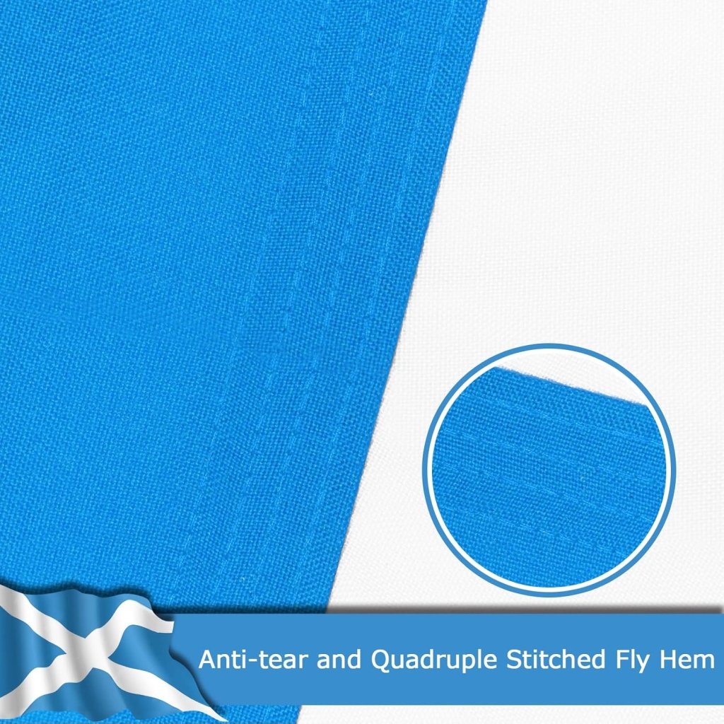 Scotland Scottish Flag for Outside, 400D Heavy Duty Polyester, Double - Sided Printing, Quadruple Stitched Fly Hem, Fade Resistant, 2 Brass Grommets