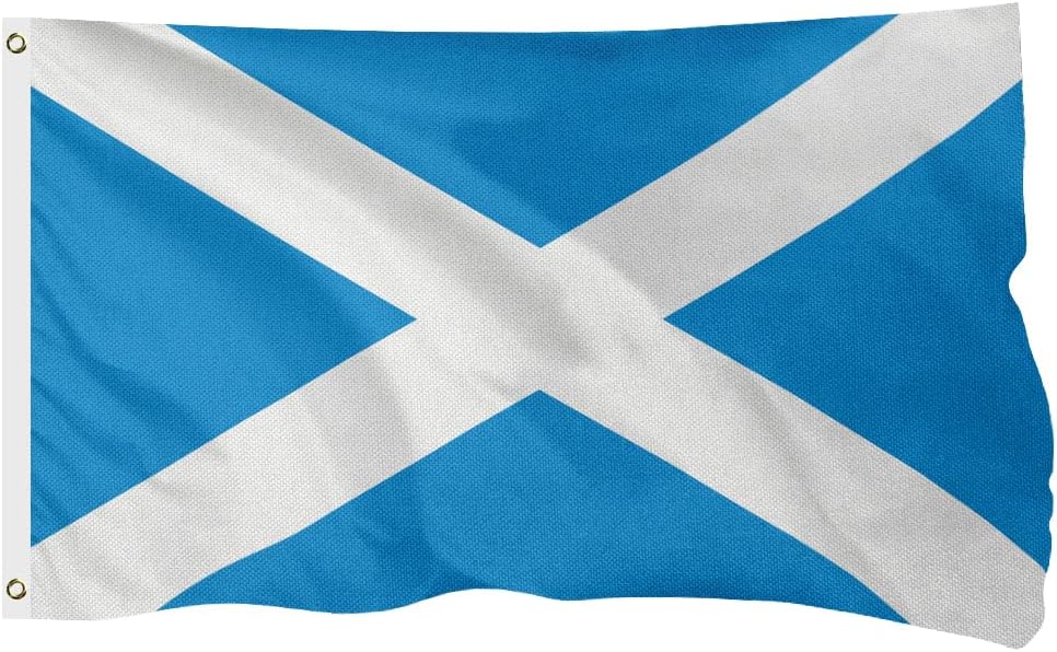 Scotland Scottish Flag for Outside, 400D Heavy Duty Polyester, Double - Sided Printing, Quadruple Stitched Fly Hem, Fade Resistant, 2 Brass Grommets