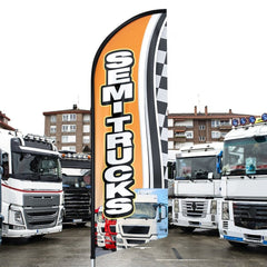 Semi Truck Signs - FSFLAG Semi Trucks Swooper Flag Feather Flag Pole Kit - FSFlag