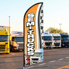 Semi Truck Signs - FSFLAG Semi Trucks Swooper Flag Feather Flag Pole Kit - FSFlag