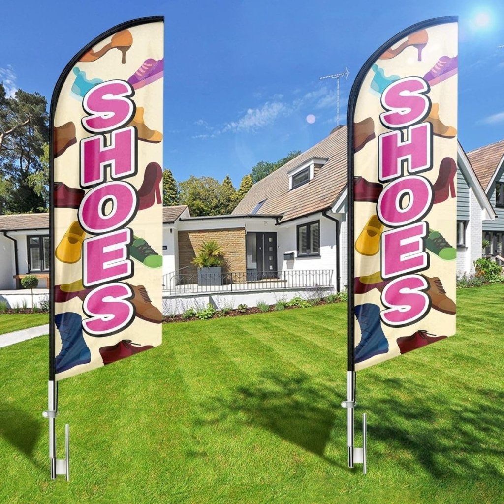 Shoes Sign - 8ft Shoes Feather Flag for Shoes Business（Flagpole Not Included） - FSFlag