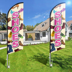 Shoes Sign - 8ft Shoes Feather Flag for Shoes Business（Flagpole Not Included） - FSFlag