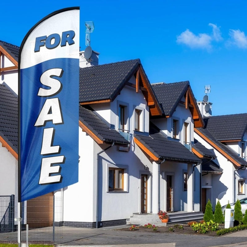 Sign For Sale - 8ft Blue Feather Flag for Business（Flagpole Not Included） - FSFlag