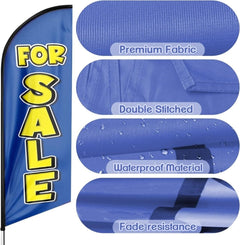 Sign For Sale - 8ft Blue Sale Feather Flag for For Sale Business（Flagpole Not Included） - FSFlag