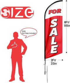 Sign For Sale - For Sale Feather Flag for Business (8ft, Red Flagpole Not Included） - FSFlag