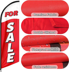 Sign For Sale - For Sale Feather Flag for Business (8ft, Red Flagpole Not Included） - FSFlag