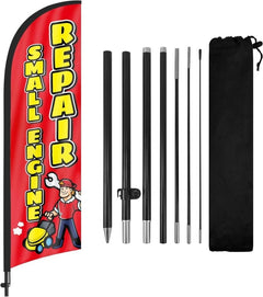 Small Engine Repair Sign - 8ft Small Engine Repair Feather Flag Pole Kit - FSFlag