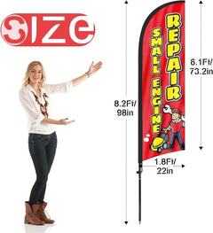 Small Engine Repair Sign - 8ft Small Engine Repair Feather Flag Pole Kit - FSFlag