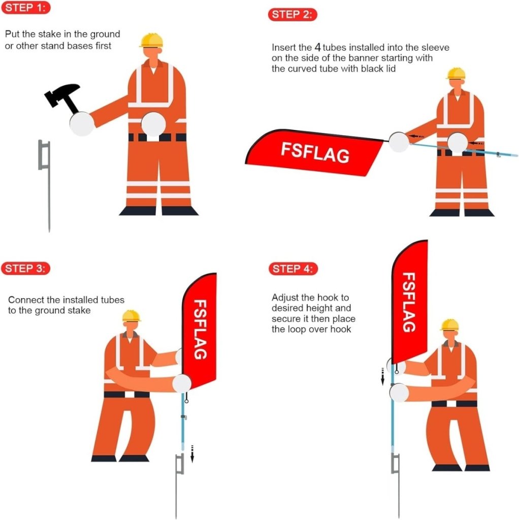 Snack Sign - 11ft Feather Flag Kit for Advertising with Pole and Stake - FSFlag