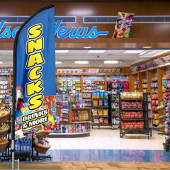 Snack Sign - 11ft Feather Flag Kit for Advertising with Pole and Stake - FSFlag