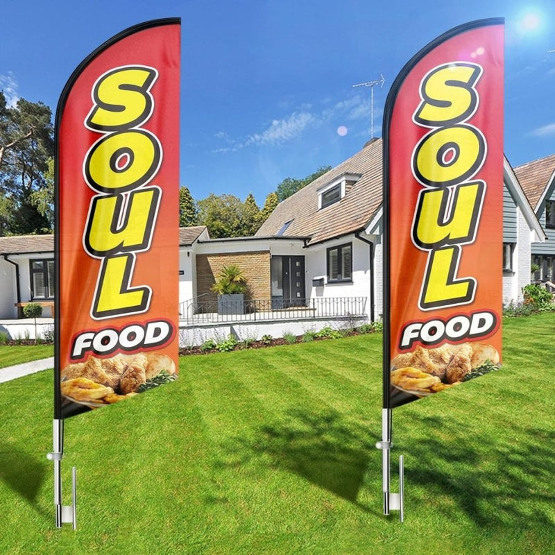 Soul Sign - 11ft Soul Food Feather Flag with Ground Stake - FSFlag
