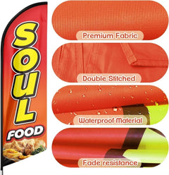 Soul Sign - 11ft Soul Food Feather Flag with Ground Stake - FSFlag