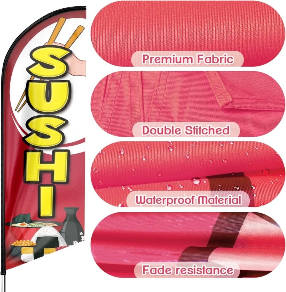 Sushi sign - 8ft Red Sushi Feather Flag !（Flagpole Not Included） - FSFlag