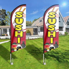 Sushi sign - 8ft Red Sushi Feather Flag !（Flagpole Not Included） - FSFlag