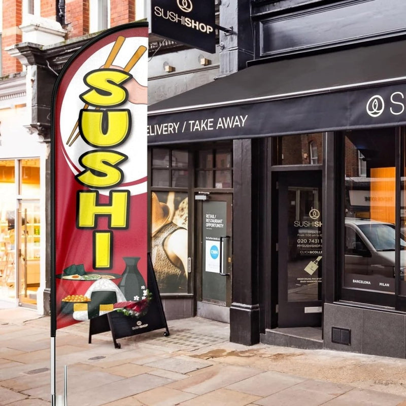 Sushi sign - 8ft Red Sushi Feather Flag !（Flagpole Not Included） - FSFlag