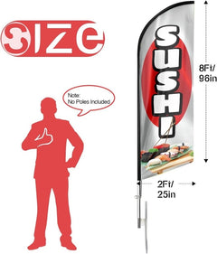Sushi Sign - 8ft Sushi Feather Flag!（Flagpole Not Included） - FSFlag