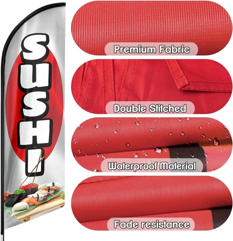 Sushi Sign - 8ft Sushi Feather Flag!（Flagpole Not Included） - FSFlag