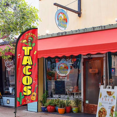 Tacos Sign - 8ft Tacos Feather Flag Kit with Pole and Stake - FSFlag