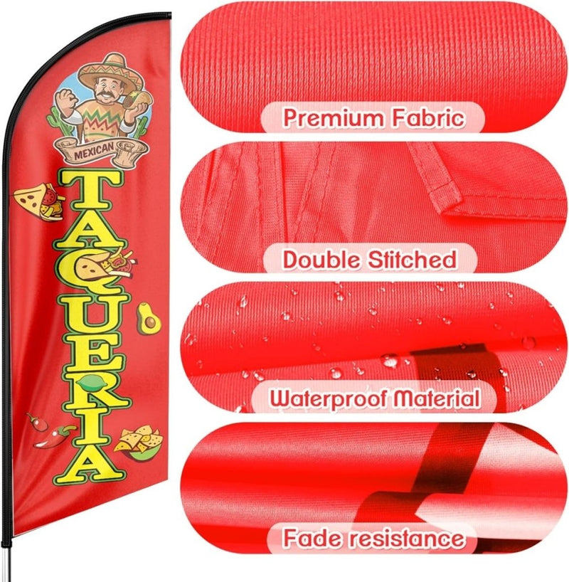 Taqueria sign - 8ft Taqueria Feather Flag!（Flagpole Not Included） - FSFlag