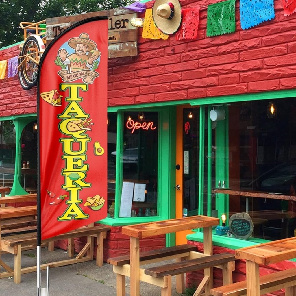 Taqueria sign - 8ft Taqueria Feather Flag!（Flagpole Not Included） - FSFlag