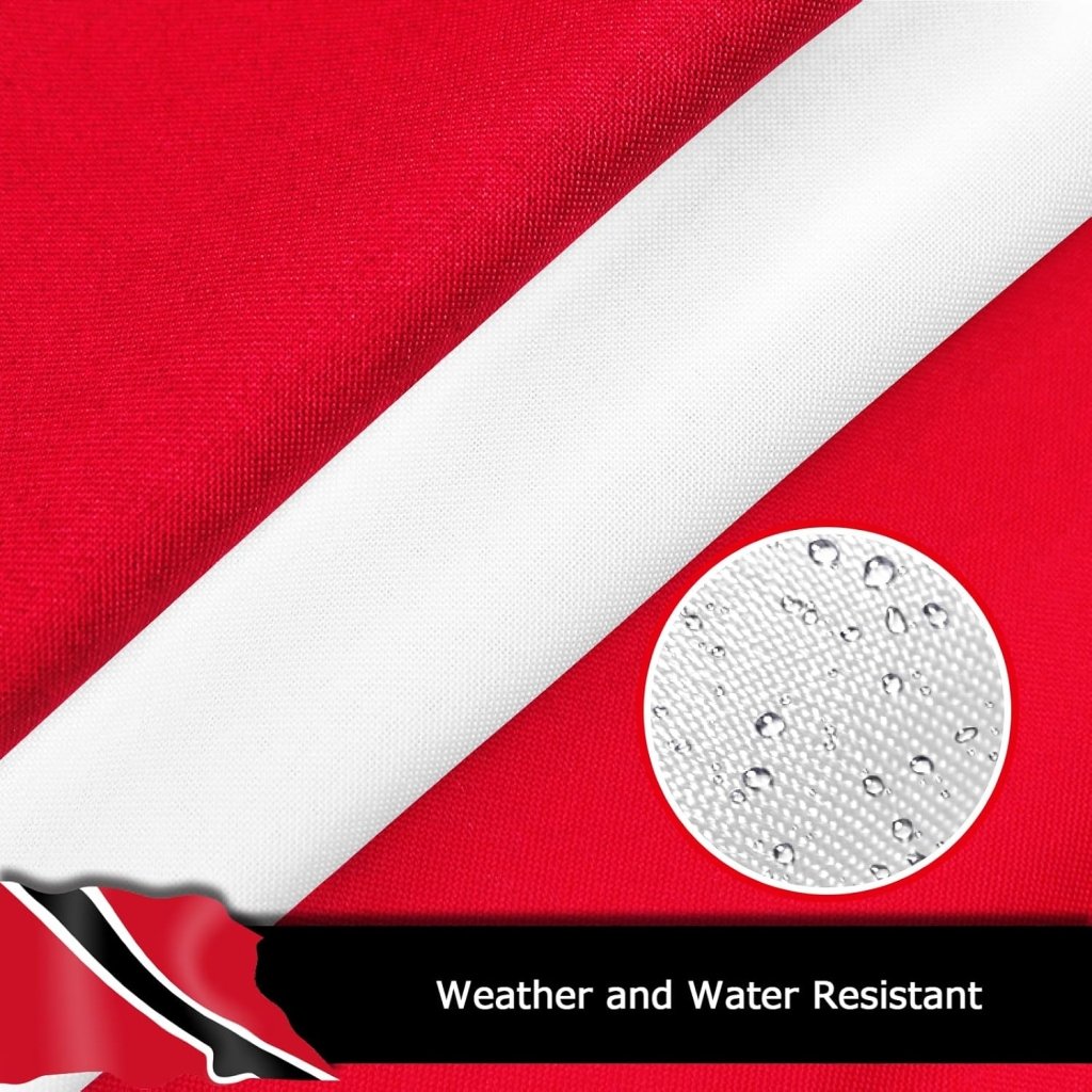 Trinidad and Tobago Flag for Outside, 400D Heavy Duty Polyester, Double - Sided Printing, Quadruple Stitched Fly Hem, Fade Resistant, 2 Brass Grommets
