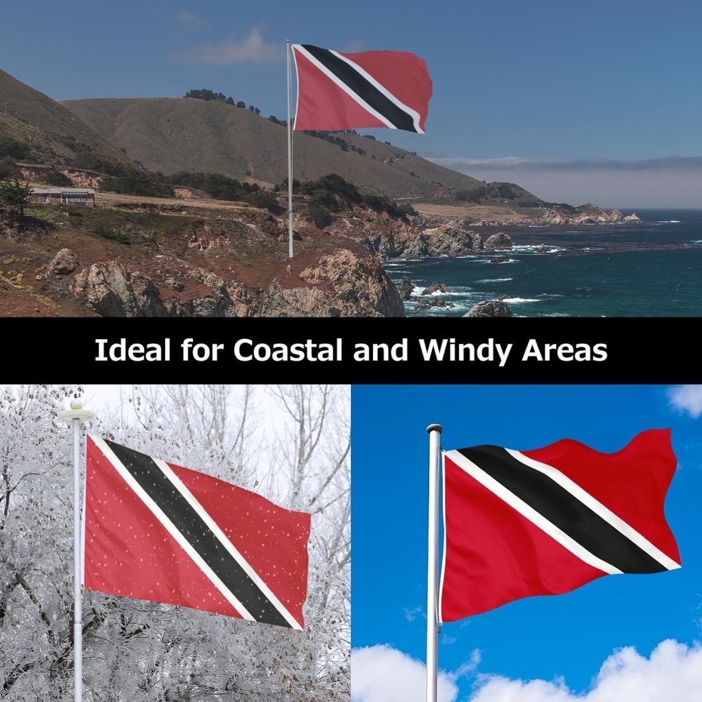 Trinidad and Tobago Flag for Outside, 400D Heavy Duty Polyester, Double - Sided Printing, Quadruple Stitched Fly Hem, Fade Resistant, 2 Brass Grommets