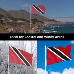 Trinidad and Tobago Flag for Outside, 400D Heavy Duty Polyester, Double - Sided Printing, Quadruple Stitched Fly Hem, Fade Resistant, 2 Brass Grommets